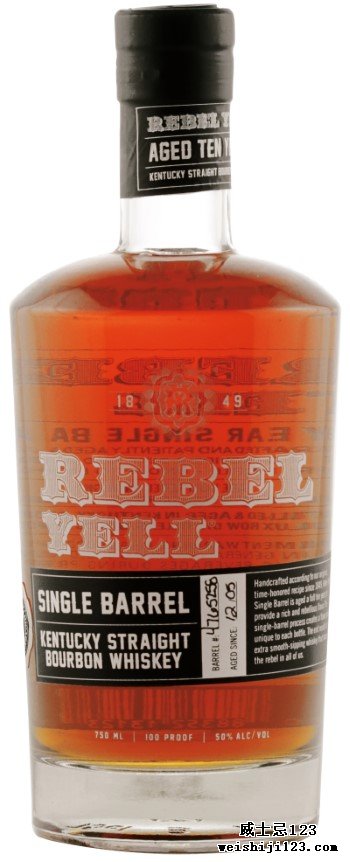 2020WWA世界最佳单桶波本威士忌 2020WWA最佳肯塔基单桶波本威士忌 反抗世代 单桶10年 美国  WORLD'S BEST SINGLE BARREL BOURBON Best Kentucky Single Barrel Bourbon Rebel Yell Single Barrel 10 Years Old