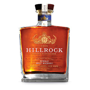Hillrock 美国单一麦芽酒瓶。