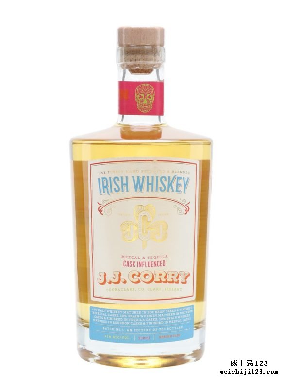 JJ Corry，爱尔兰威士忌，龙舌兰酒桶，梅斯卡尔酒桶，龙舌兰酒，梅斯卡尔威士忌